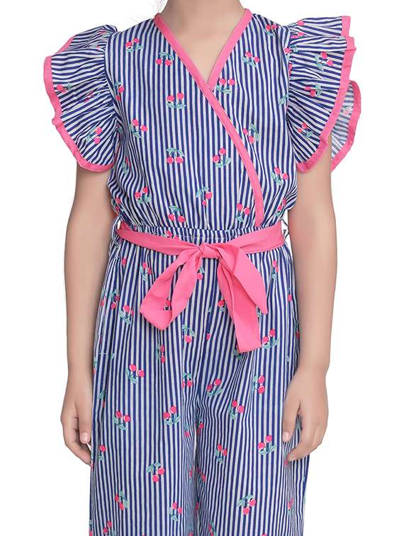 blue cotton full length jumpsuit twin sets & jump suit - 17063873 -  Standard Image - 3