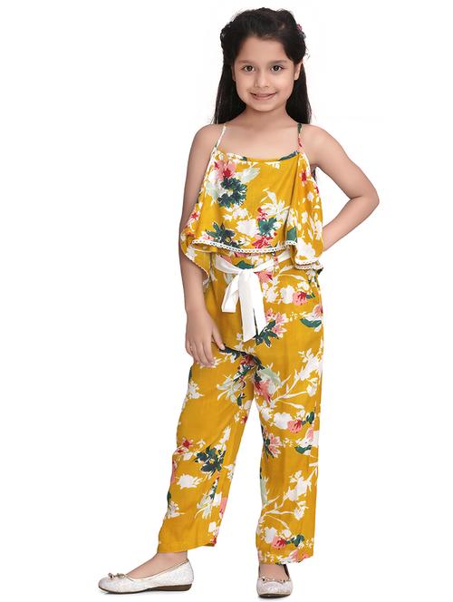 yellow rayon full length jumpsuit twin sets & jump suit - 17063874 - Standard Image - 0