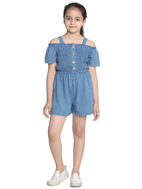 blue rayon playsuits twin sets & jump suit - 17063877 - Standard Image - 0