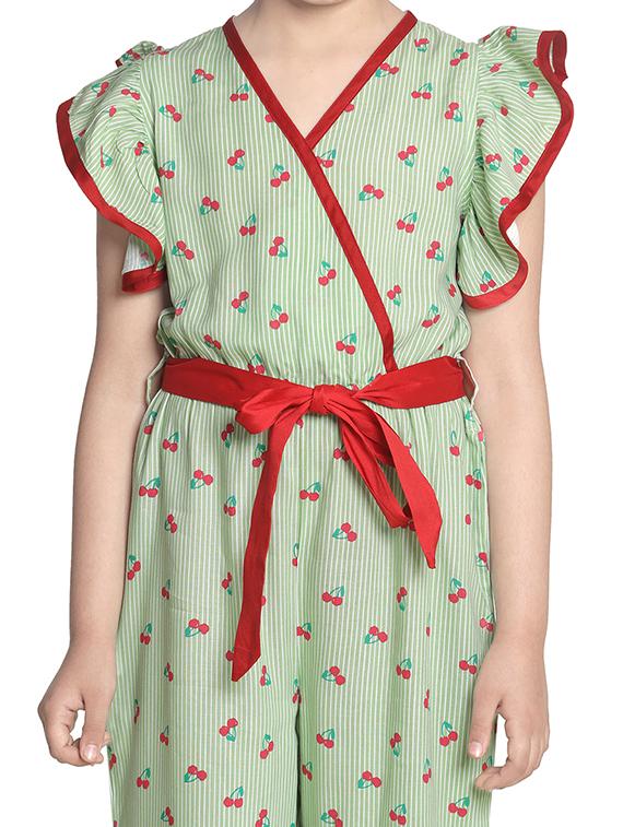 green rayon full length jumpsuit twin sets & jump suit - 17063881 - Standard Image - 3