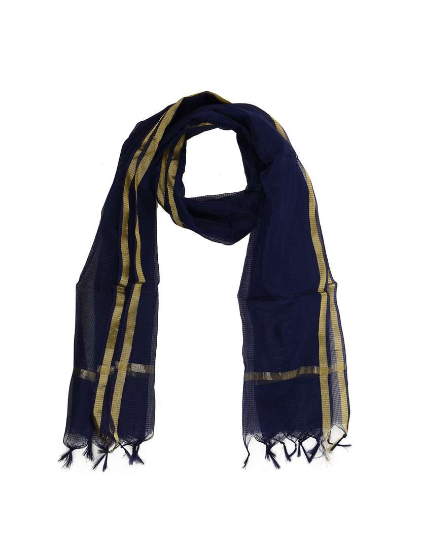 navy chanderi dupatta - 17064015 -  Zoom Image - 0