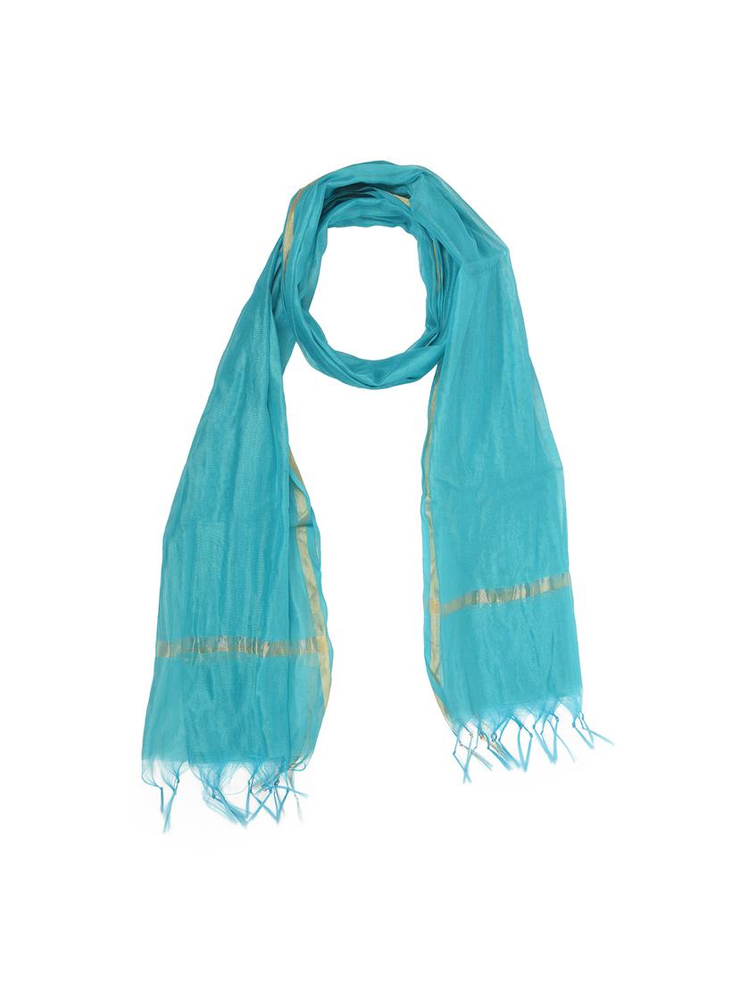 turquoise chanderi dupatta - 17064019 - Zoom Image - 0