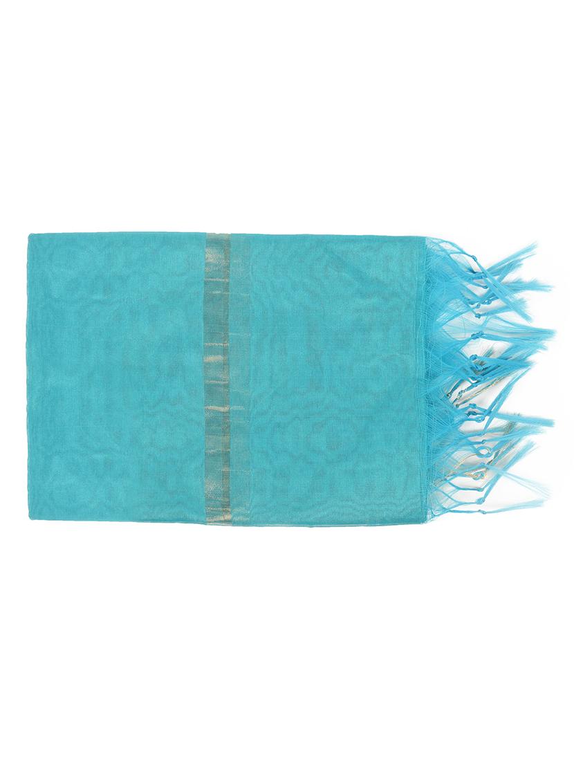 turquoise chanderi dupatta - 17064019 - Standard Image - 3