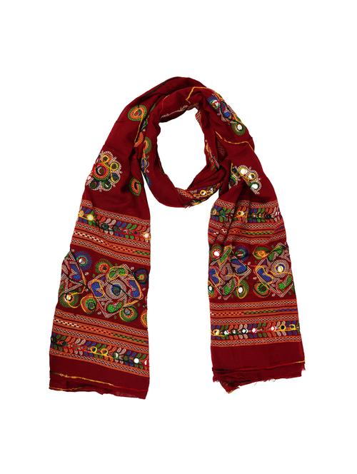 maroon cotton dupatta - 17064032 - Standard Image - 0