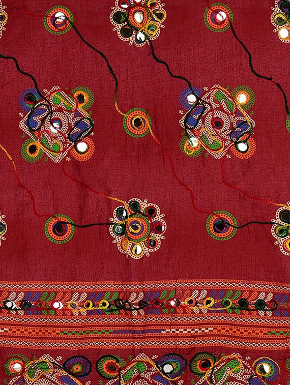 maroon cotton dupatta - 17064032 - Standard Image - 3