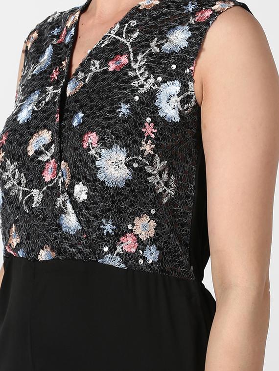 embroidered bodice full leg jumpsuit - 17067547 - Standard Image - 5