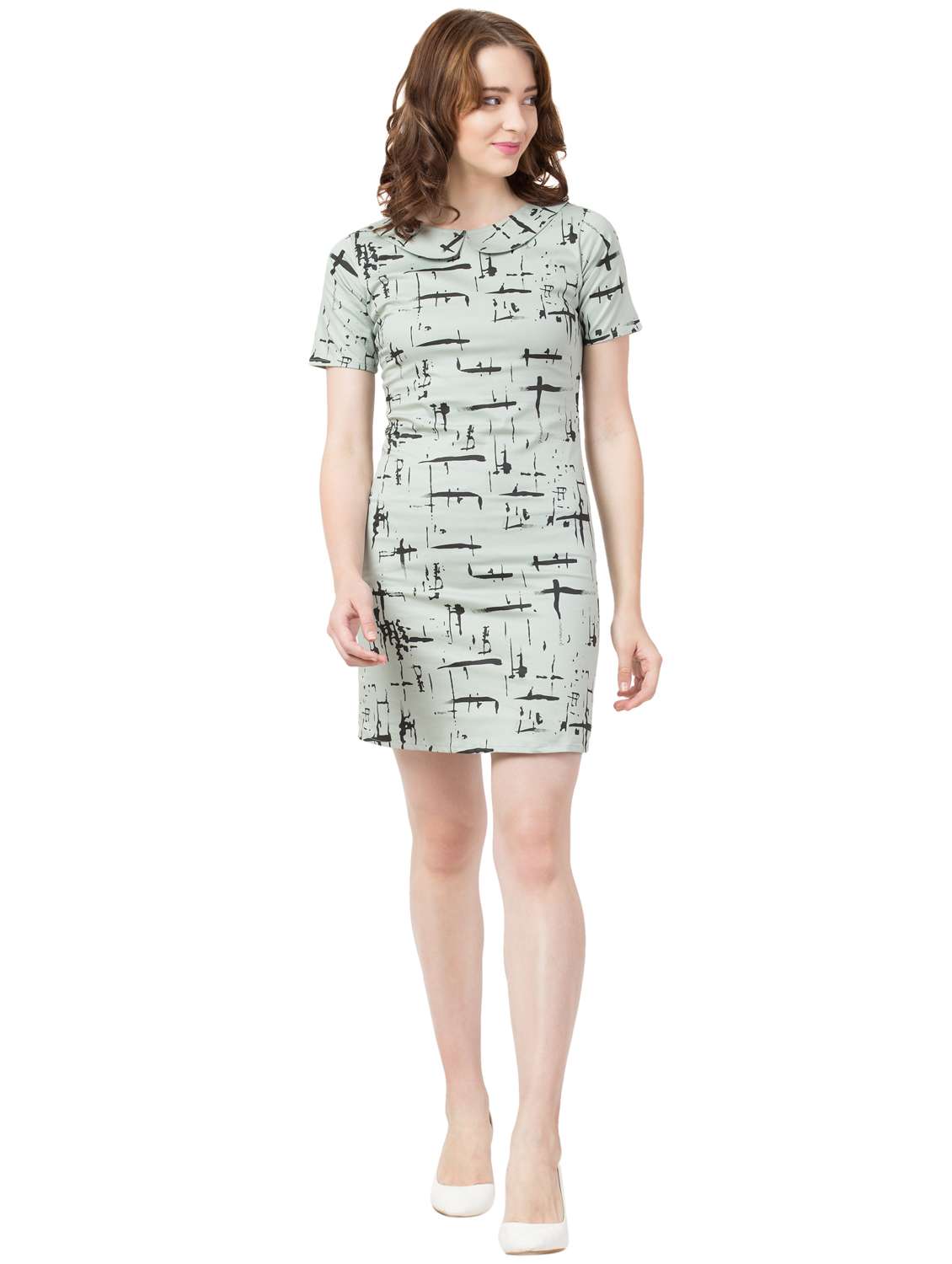 peter pan collar printed sheath dress  - 17067917 -  Standard Image - 3