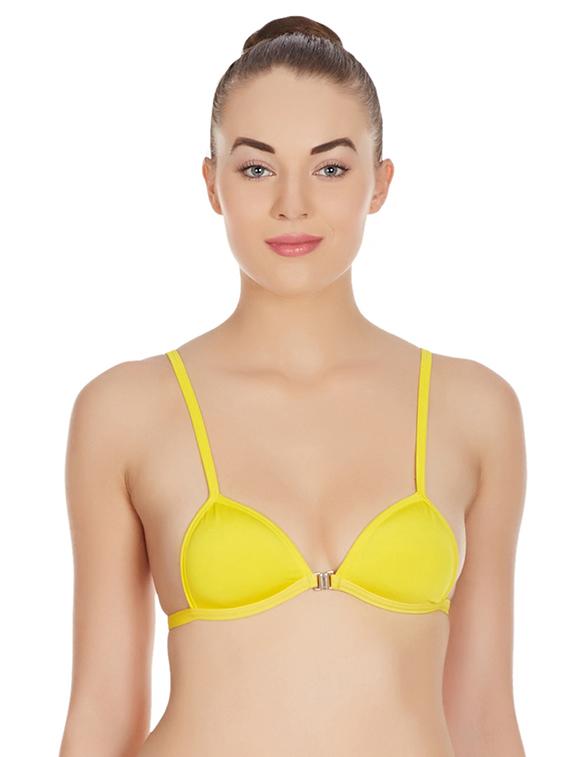 yellow  front open solid bra - 17068200 -  Zoom Image - 0