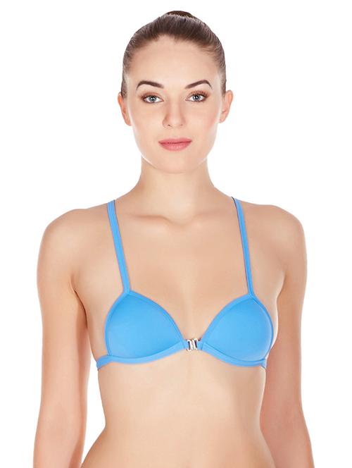 blue  front open solid bra - 17068201 -  Standard Image - 0