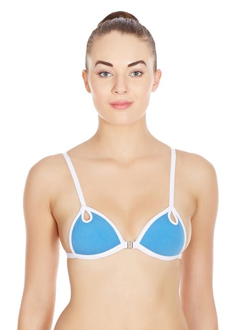 blue front open solid bra - 17068203 -  Standard Image - 0