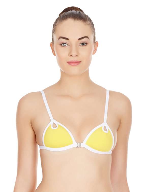yellow front open solid bra - 17068207 - Zoom Image - 0