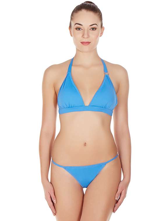 blue solid bras and panty set - 17068263 - Zoom Image - 0