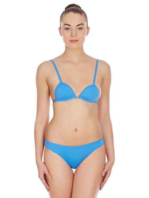 blue solid bras and panty set - 17068281 - Zoom Image - 0