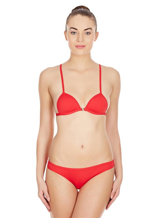 red solid bras and panty set - 17068283 - Zoom Image - 0