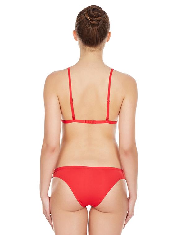 red solid bras and panty set - 17068283 - Standard Image - 3