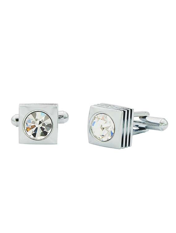 silver metal cufflinks