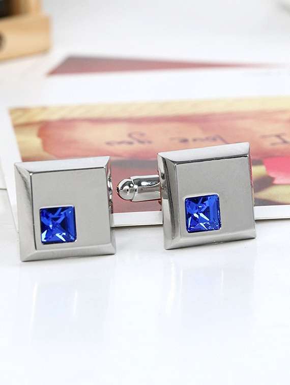 silver metal cufflinks