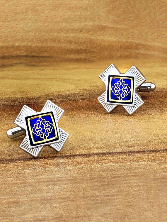 multi-color, silver metal cufflinks