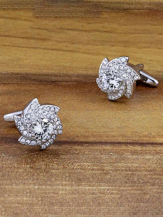 silver metal cufflinks