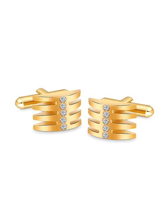 gold metal cufflinks