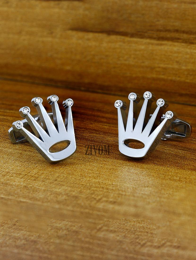 silver metal cufflinks