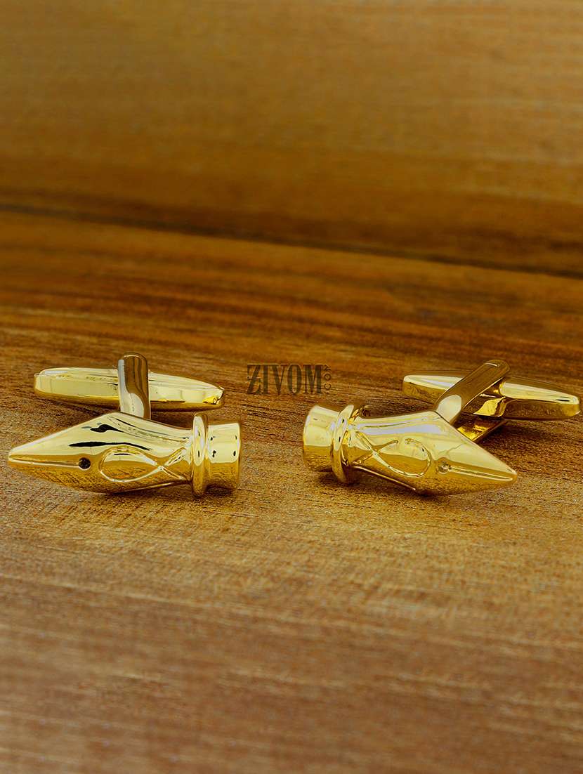gold metal cufflinks