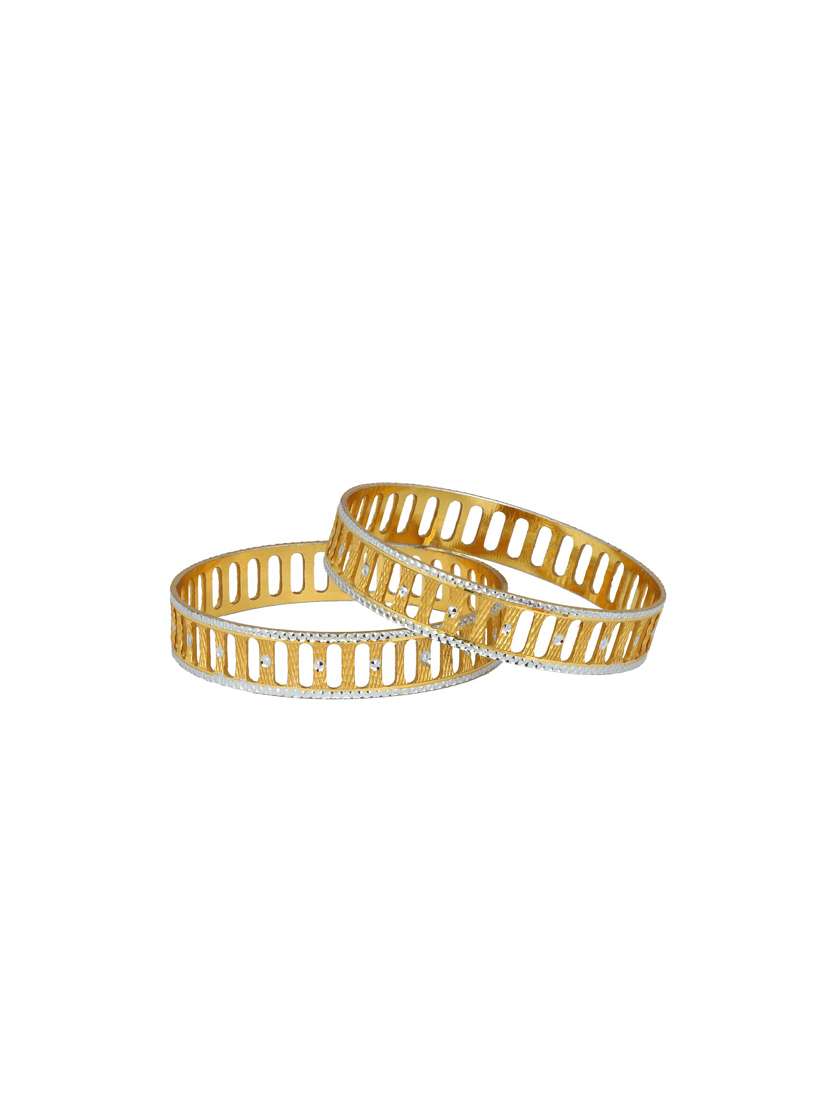 set of 2 gold tone brass bangles