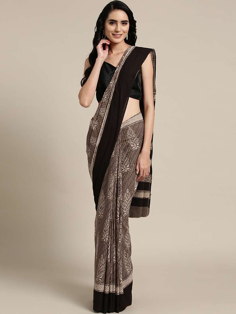 bordered printed saree