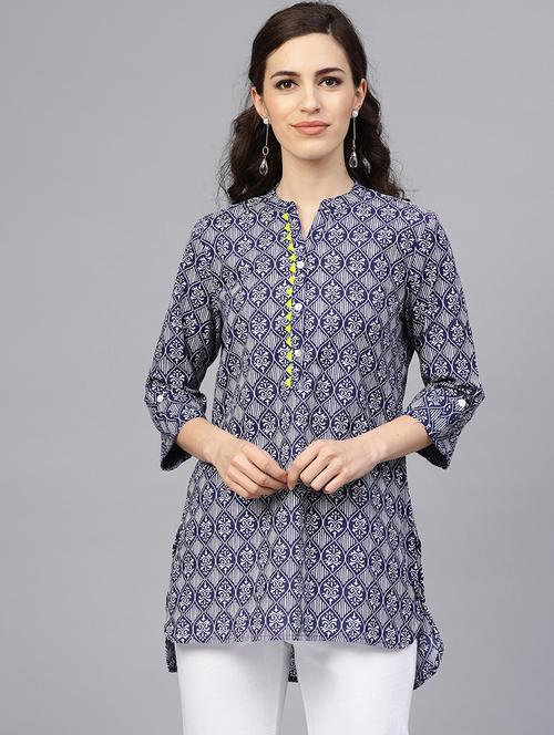 printed straight kurti - 17072277 - Standard Image - 0