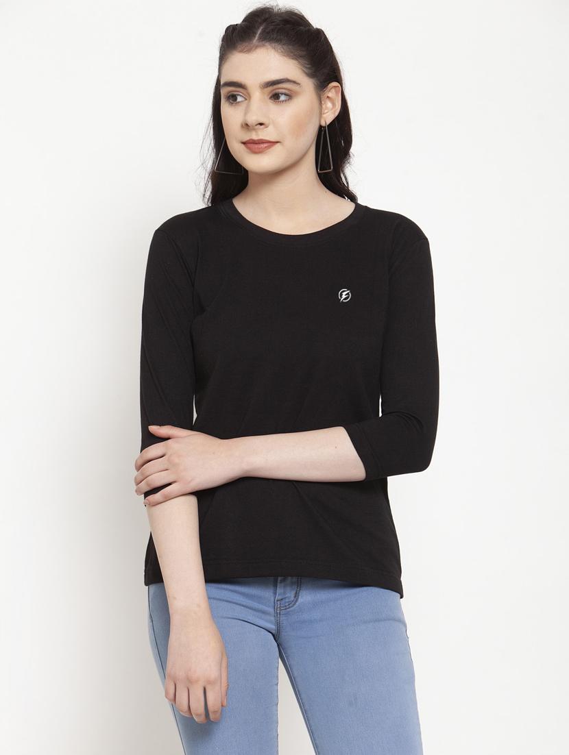 women's placement print round neck t-shirt