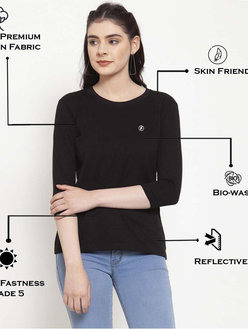 women's placement print round neck t-shirt - 17076903 - Standard Image - 3