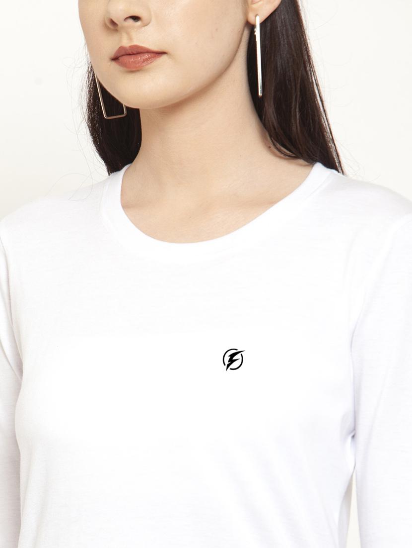 women's plain round neck t-shirt - 17076904 - Standard Image - 5