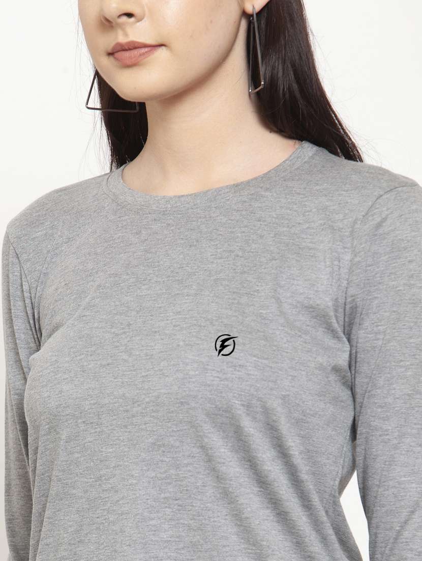 women's plain round neck t-shirt - 17076906 -  Standard Image - 5
