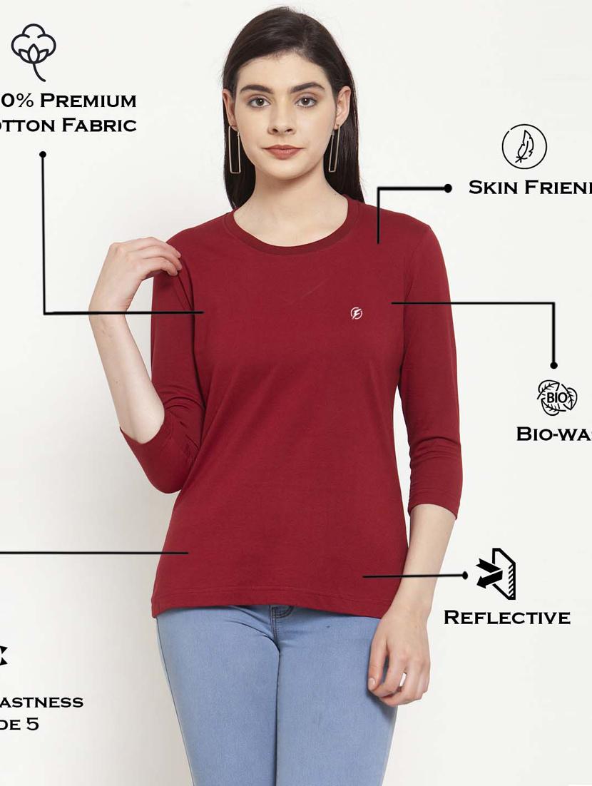 women's placement print round neck t-shirt - 17076909 - Standard Image - 3