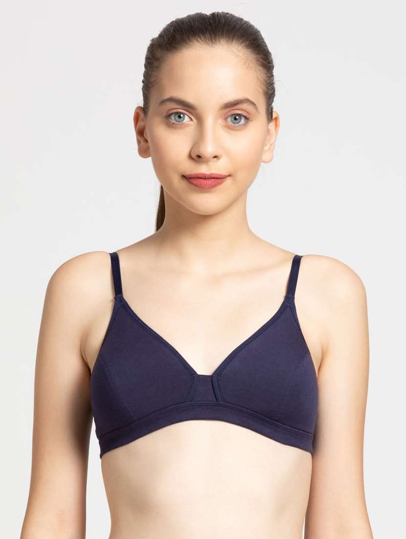 blue cotton regular bra