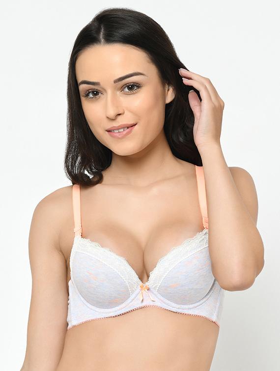 purple viscose plunge bra - 17078766 -  Zoom Image - 0