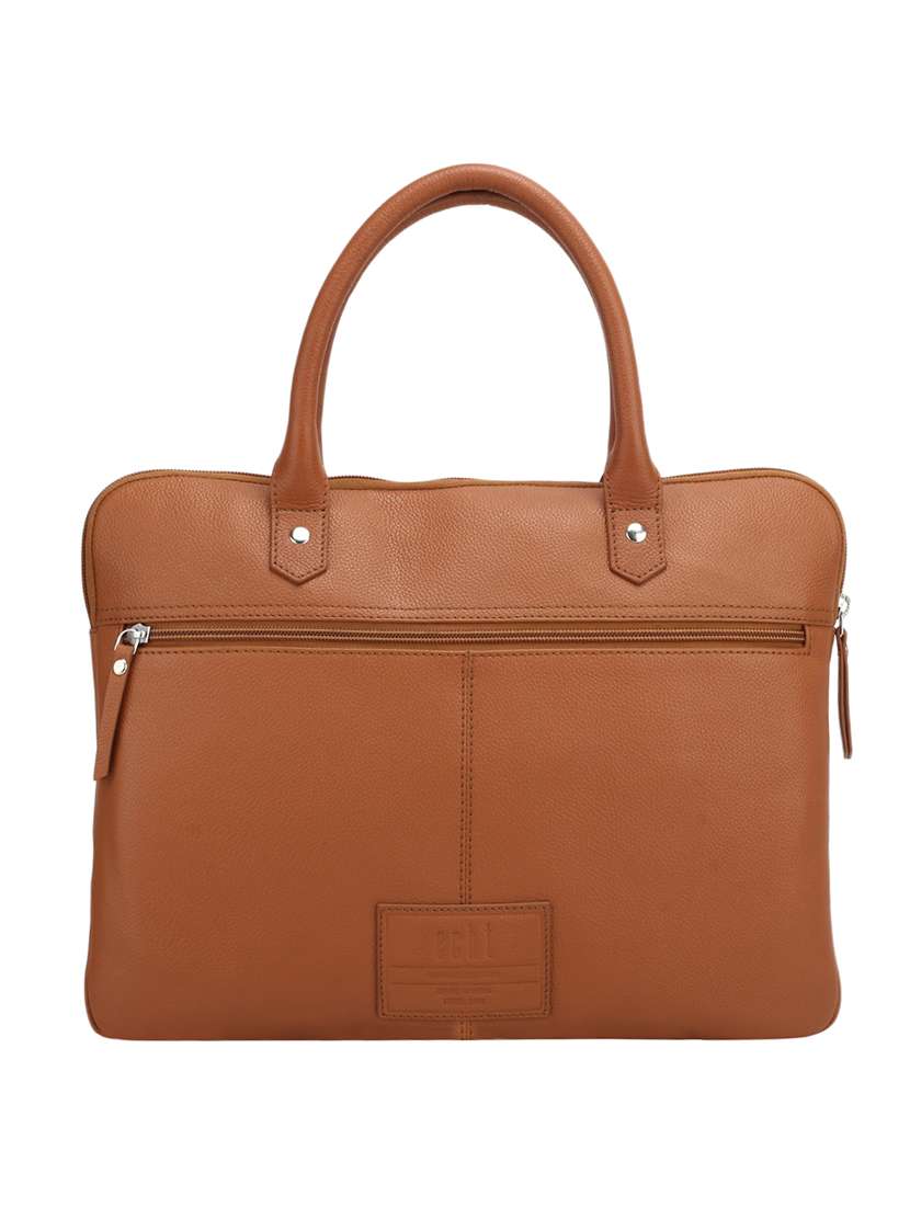 tan leatherette laptopbag