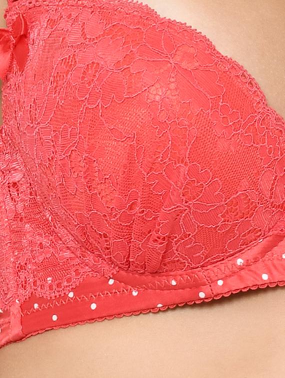 red polyester push up bra - 17081003 - Standard Image - 3