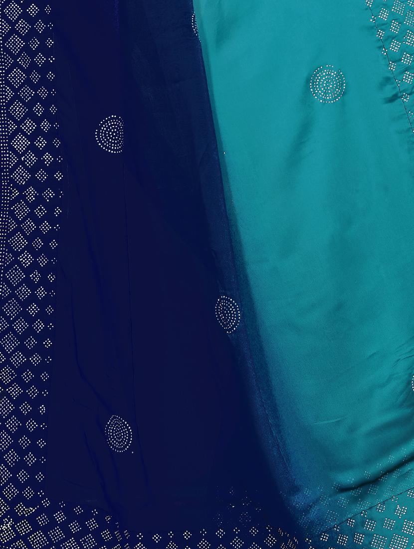 ombre bordered saree with blouse - 17082298 - Standard Image - 3