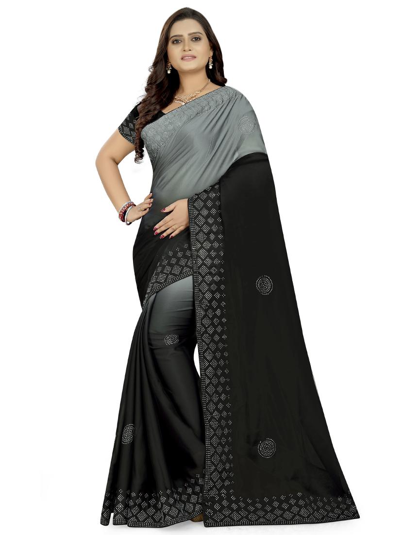 ombre bordered saree with blouse - 17082299 -  Zoom Image - 0