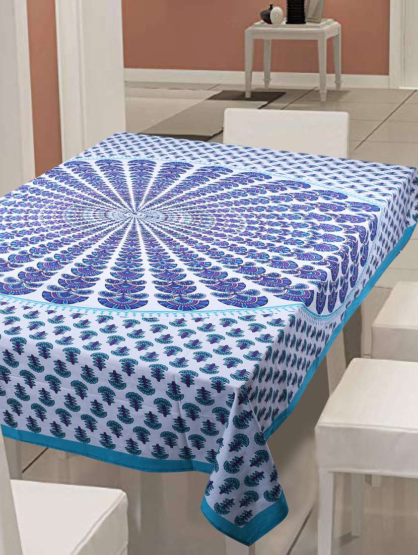   cotton jaipuri print 6 seater table cover