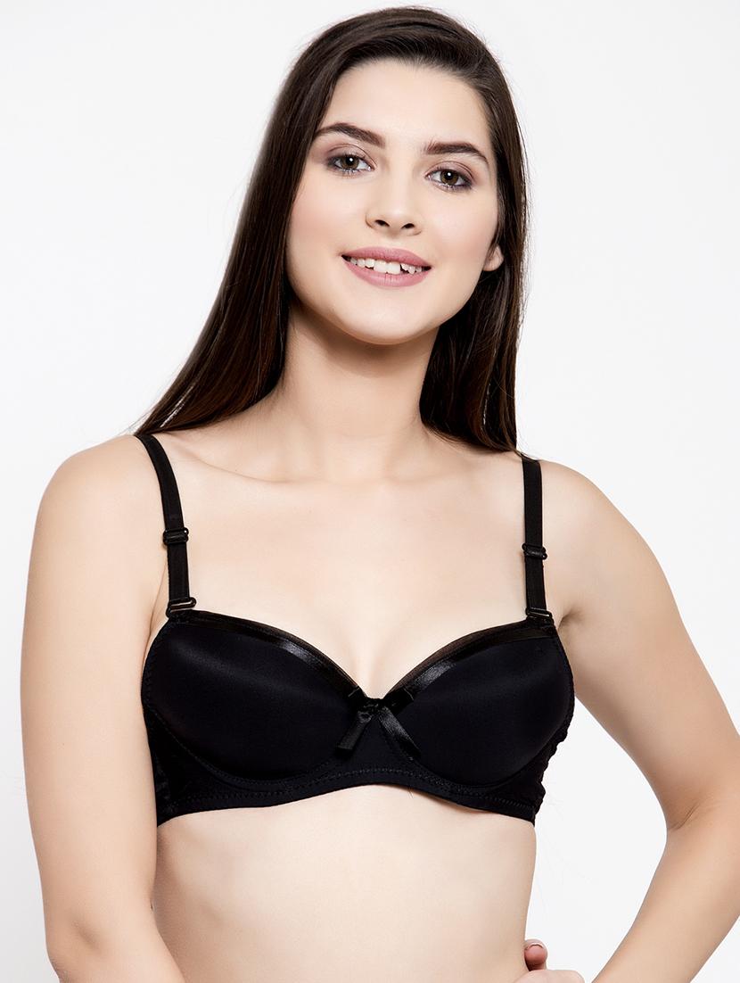 black polyester balconette bra  - 17082847 -  Zoom Image - 0