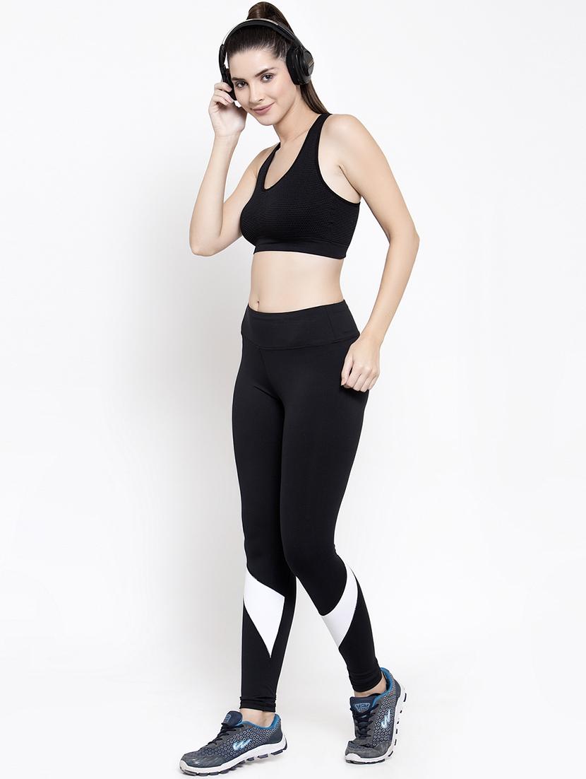 black poly spandex sports bra - 17082868 - Standard Image - 3
