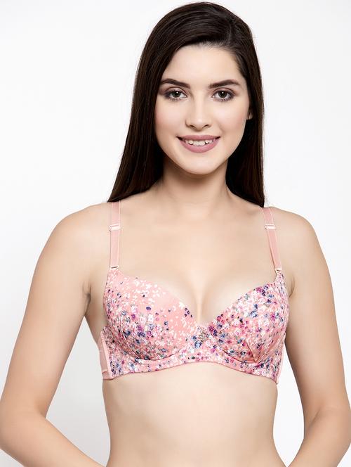 pink polyester push up bra - 17082875 -  Standard Image - 0