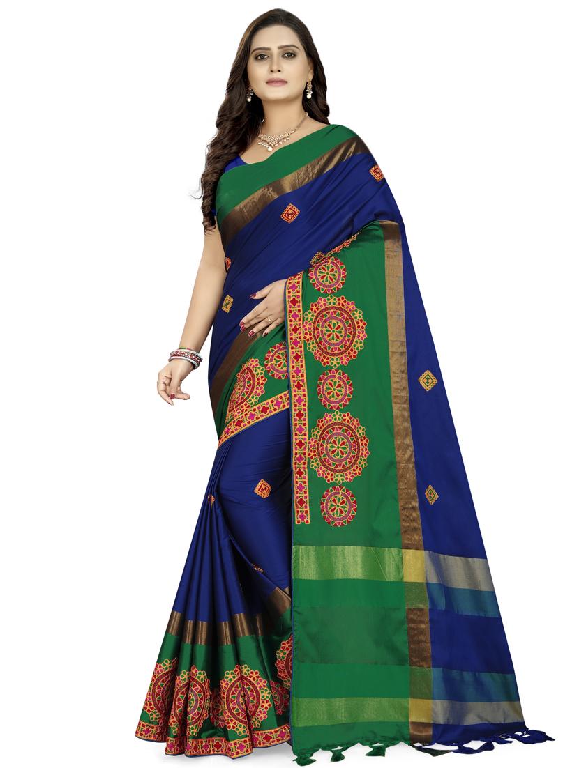 women's embroidered saree with blouse - 17083823 -  Zoom Image - 0