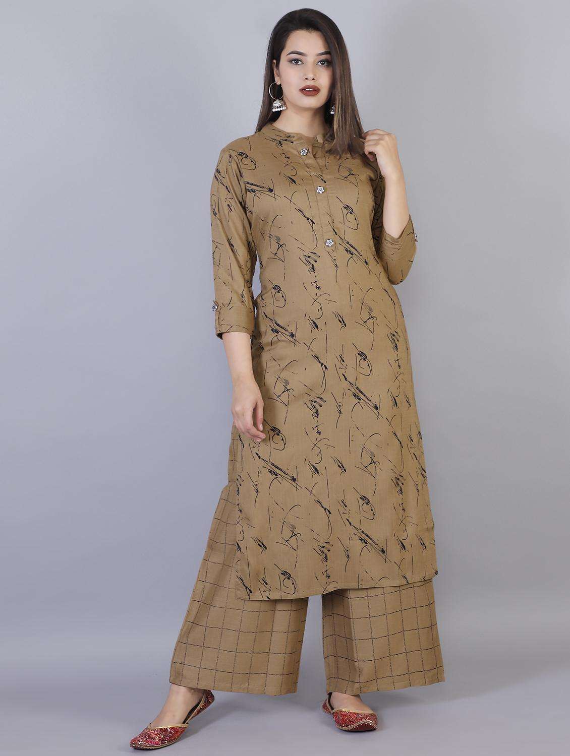 printed kurta palazzo set
