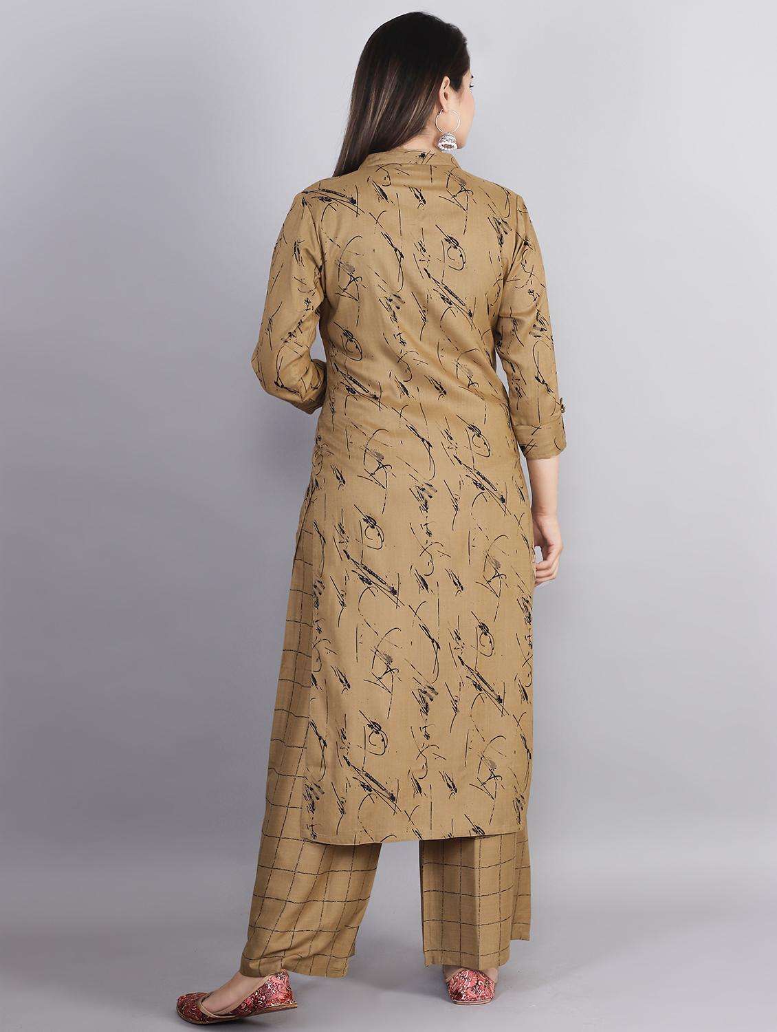 printed kurta palazzo set - 17085177 -  Standard Image - 3