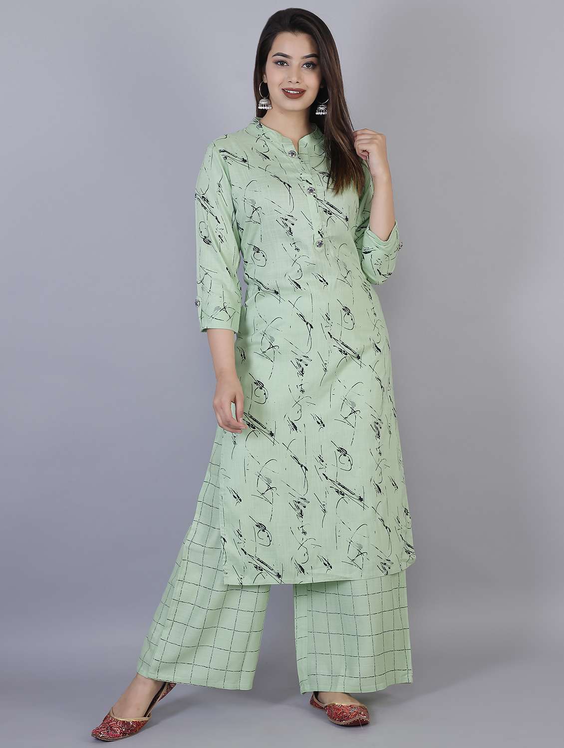 printed kurta palazzo set
