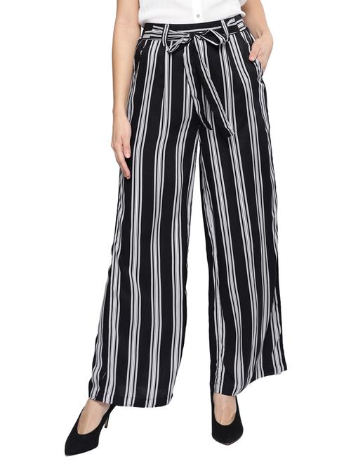 tie front striped trousers - 17085258 - Standard Image - 0