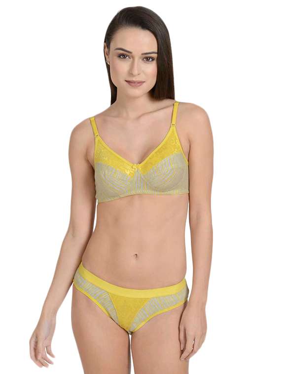 bow patch printed bra  and panty set